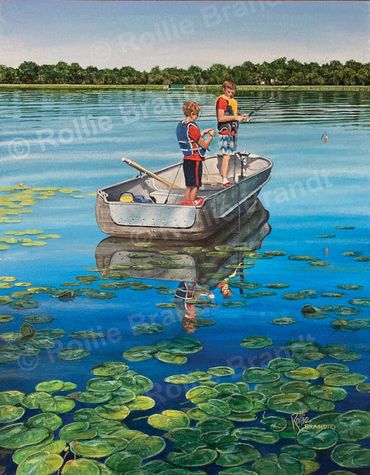 "Brothers' First Boat" 2022 11"x14" original