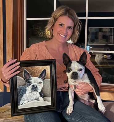 "Lucy" - Boston Terrier - 8"x10" original. painted 2023