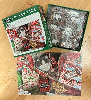 "Purrrfect Surprise" Lang Puzzle - 2026 (2021 painting "Merry Mischief" (bottom half of painting)