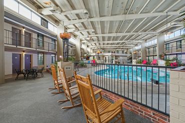 Indoor pool and atrium at Northwest Inn in Woodward, Oklahoma