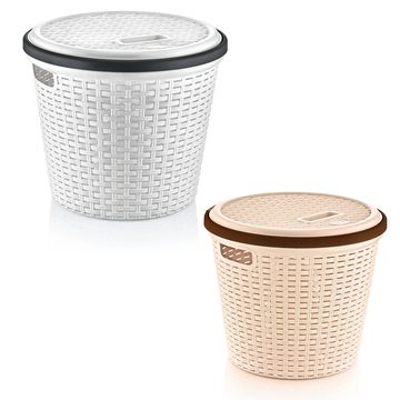 13 lt. Round Rattan Basket with Lid