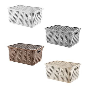 Covered Rattan Basket | 18 lt.