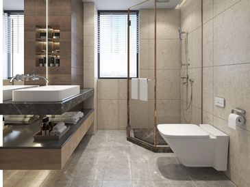 Finished bathroom remodel in South Jersey