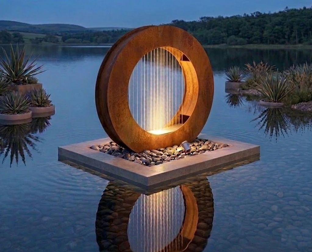 Circle Corten Water Feature