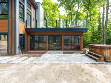 modern sunroom and deck