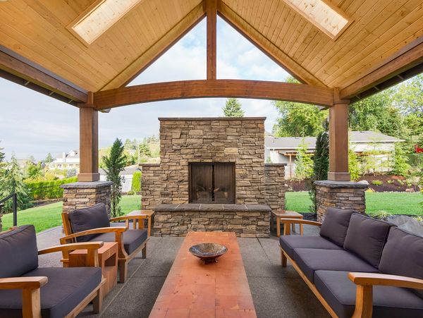 outdoor fireplace