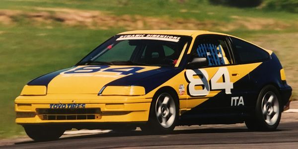 Fritz Wilke in the #84 ITA CRX in an SCCA Race at Brainerd International Raceway in Brainerd Minnesota in 1995.