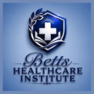 Elegant logo for Betts Healthcare Institute with a medical cross and laurel wreath.