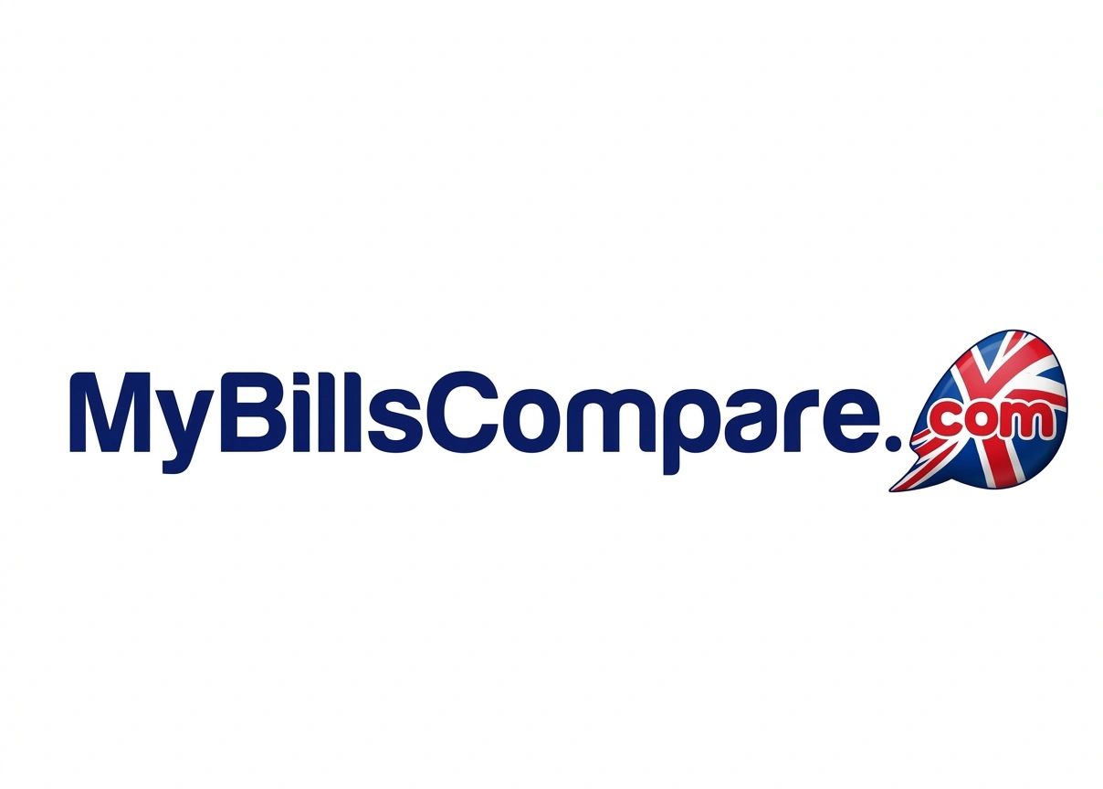 Logo of MyBillsCompare.com with a UK flag speech bubble.