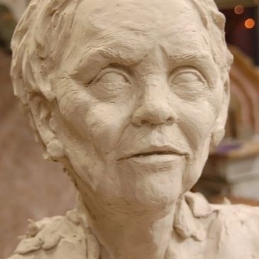 portrait sculpture in ceramic clay