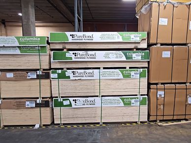 Stacks of quality plywood waiting for the next customer to make their selections.