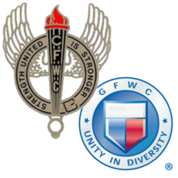 Two organizational logos with symbols of strength and unity.