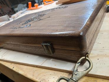 custom woodworking engraved laptop case