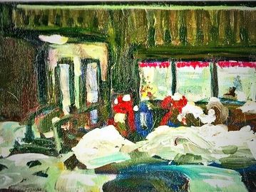 Mixed media painting by Laurie Jones.