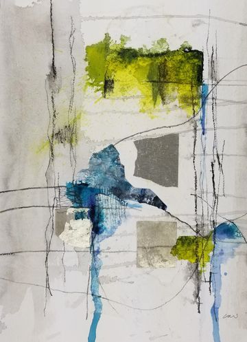 Abstract painting of a landscape by Carole Milon.