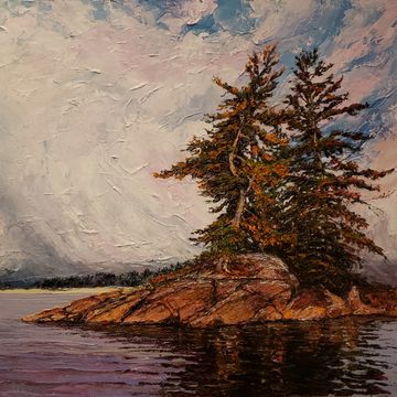 painting of a small island