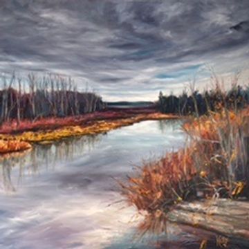 late fall landscape with river