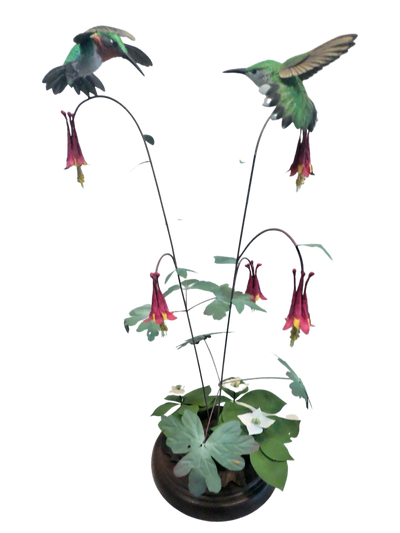 image of the winning entry for 2023 Peoples Choice at Rails End Gallery Members Salon - 2 hummingbir