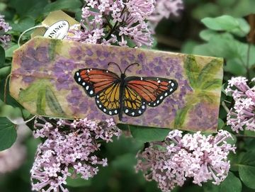 Monarch Butterlfy painted on a teac bag