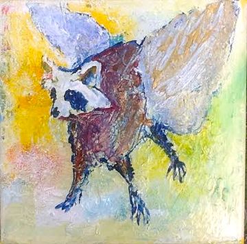 Raccoon with wings by J Trull.