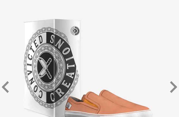 Prison style slip on made out of leather and handmade