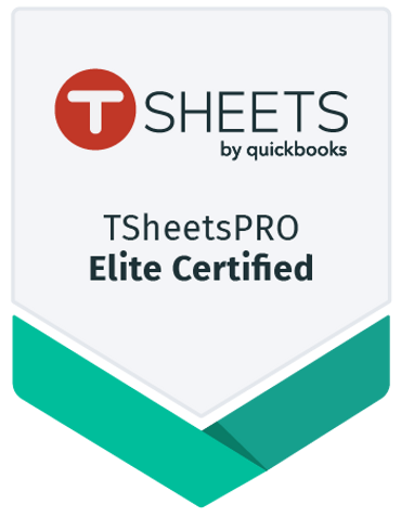 TSheetsPRO Elite Certified badge by QuickBooks.