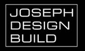 Logo with the text 'JOSEPH DESIGN BUILD' in white on a black background.