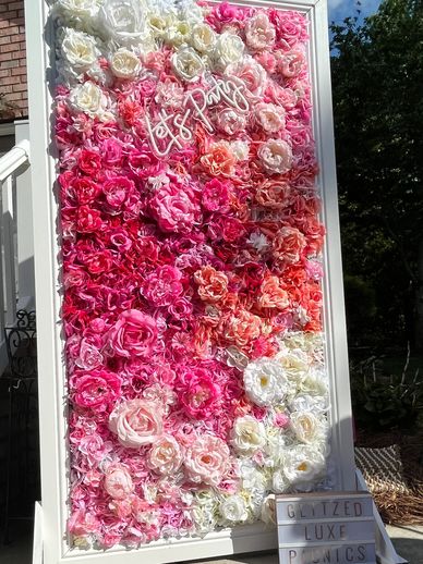 Handmade Ombre Flower Wall is the perfect backdrop for bridal showers, parties, sweetheart tables