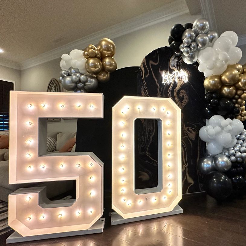 4 foot tall marquee number rentals Charlotte, NC