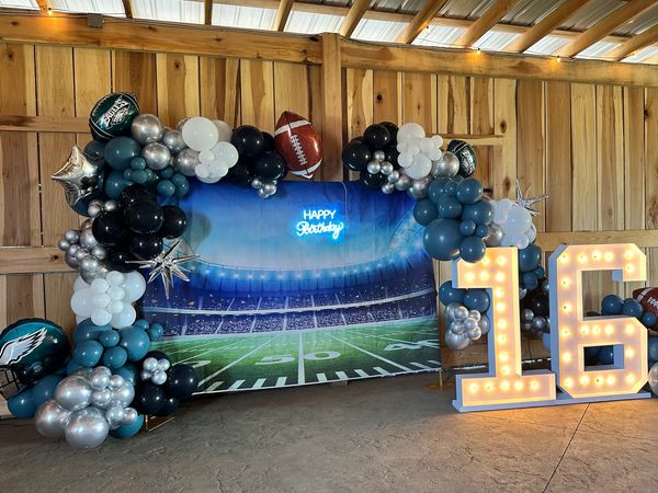 Custom party photo backdrop and marquee rental Huntersville, NC