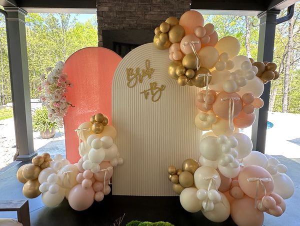 Ripple wall backdrop rental bridal shower decor Charlotte, NC