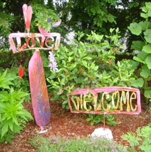 Karen's garden sculptures surround