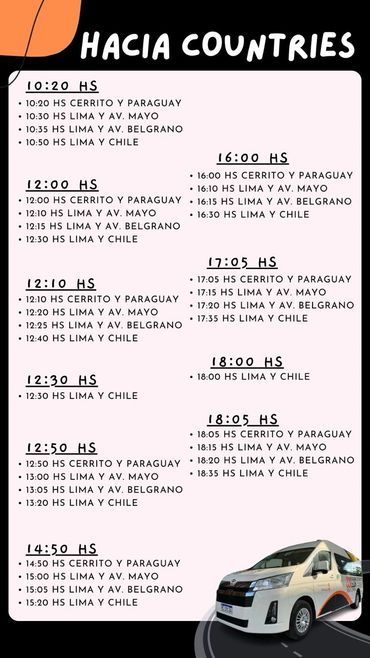 Horarios Hacia Countries