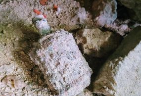 Geoffrey Wawro finds Japanese Army grenade 1944, Peleliu, Palau Islands.