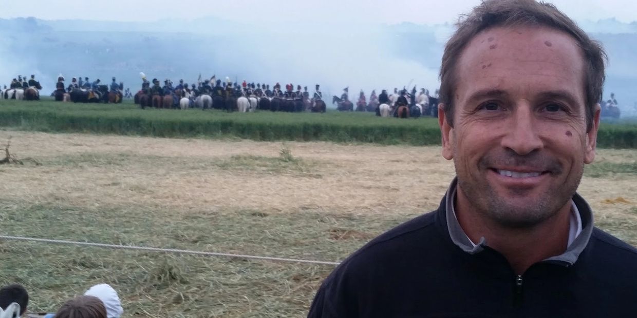 Geoffrey Wawro at the 200th anniversary of the Battle of Waterloo reenactment in Belgium.