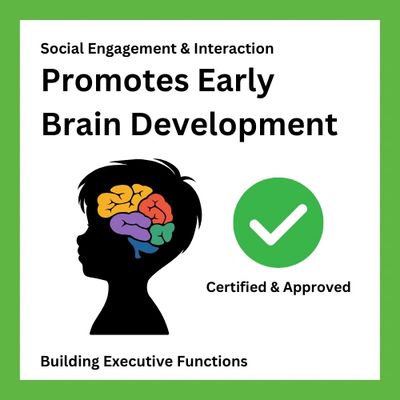 Promotes early brain development through social engagement and interaction.