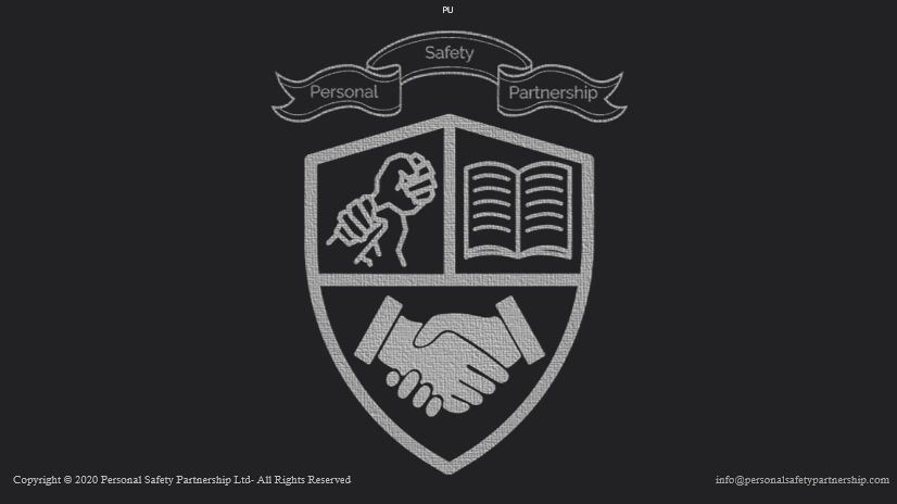 Grey Personal Safety Partnership logo on Black background