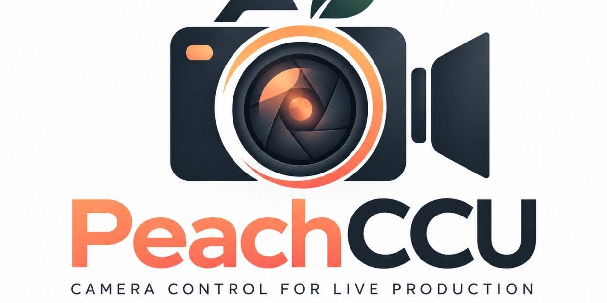 Logo of PeachCCU with a camera icon.