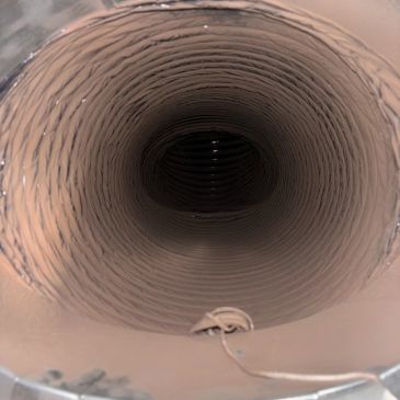 Inside view of a flexible duct or pipe.