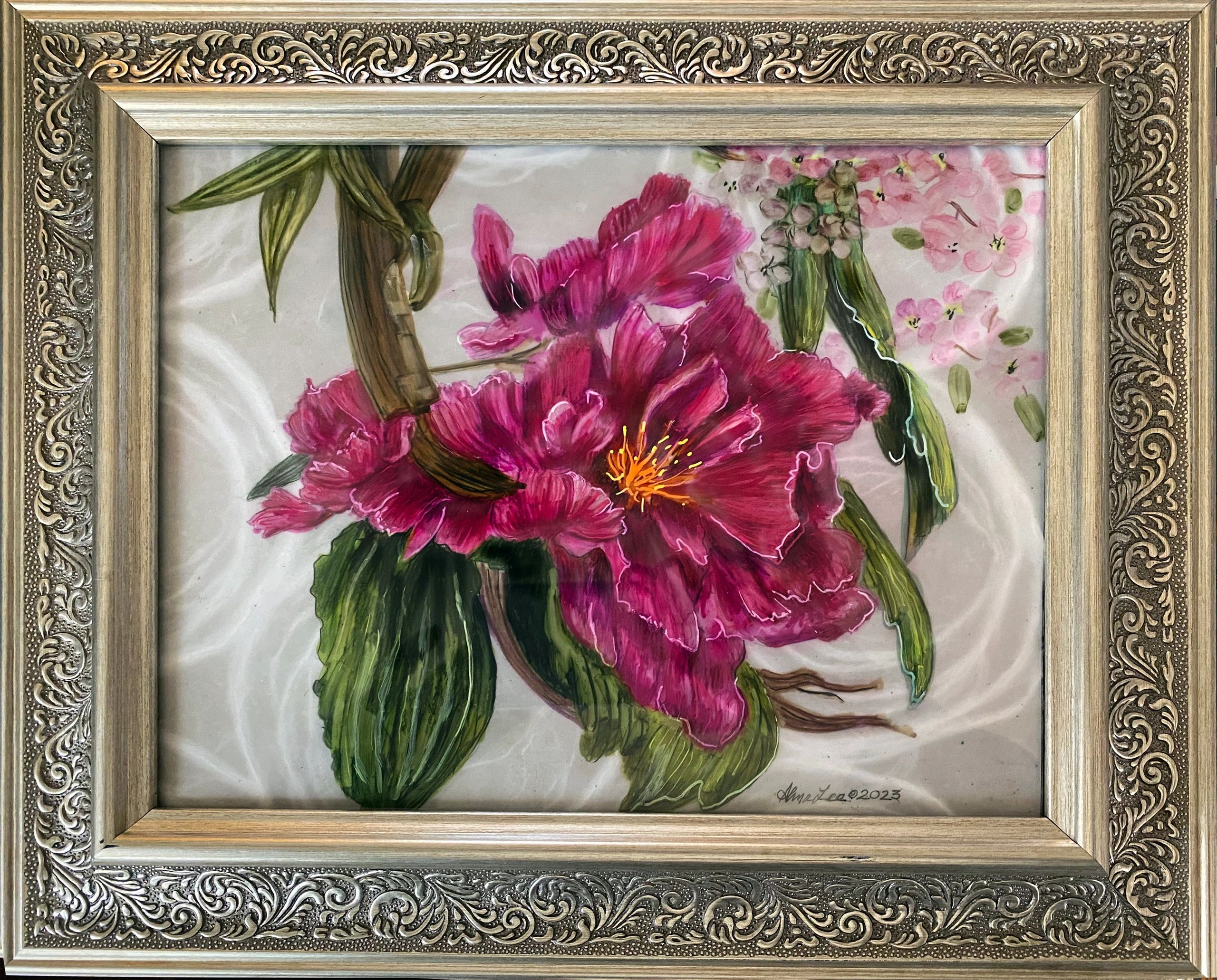 Clematis in Gold frame