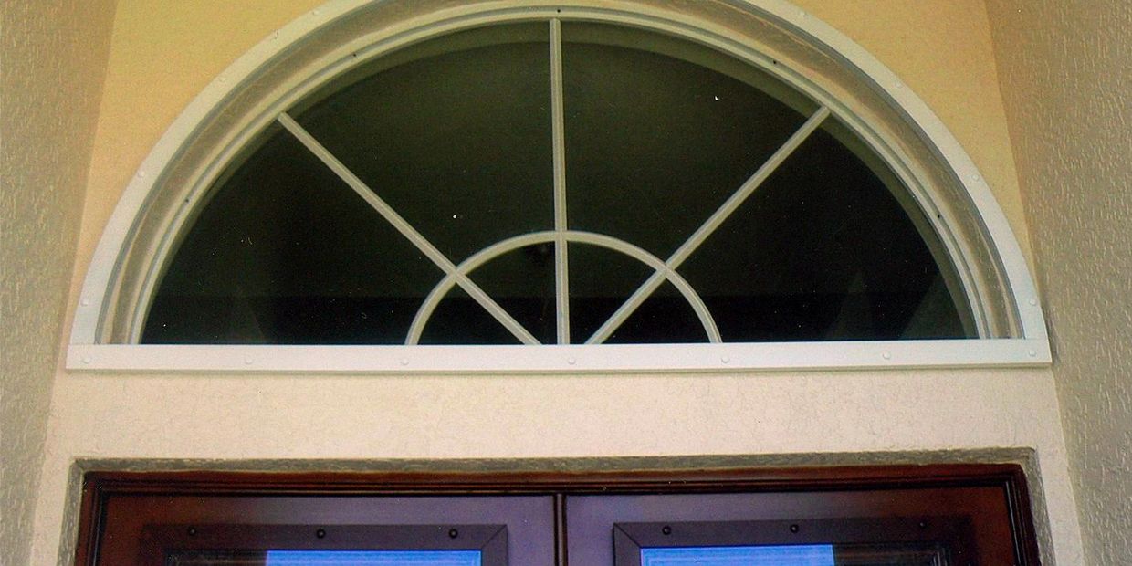 Over door transom windows are an ideal application for Evolution hurricane shutters.