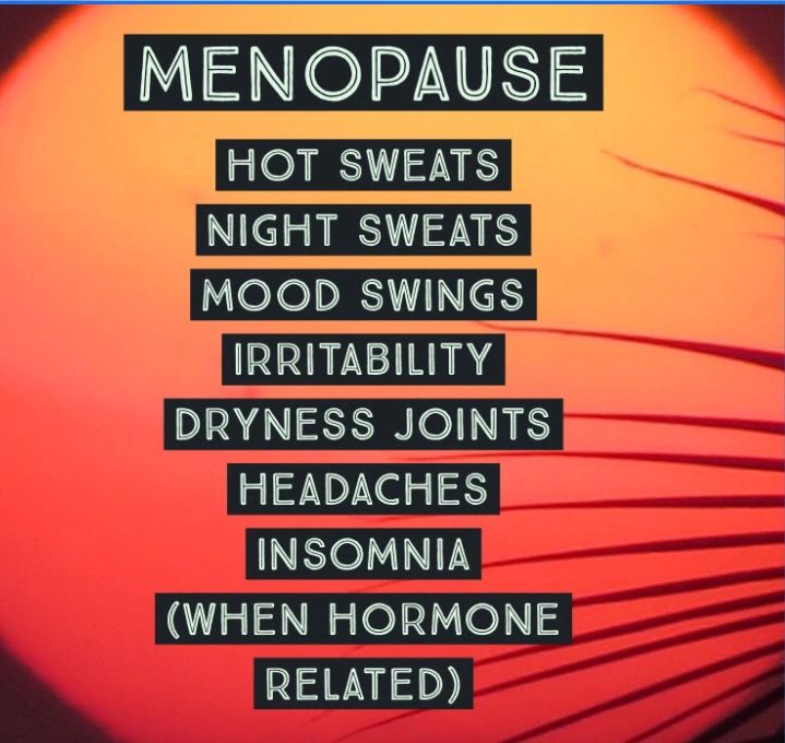 Menopause list of symptoms