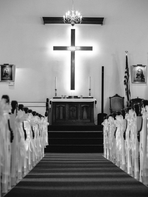 image of Sanctuary decorated for a Wedding