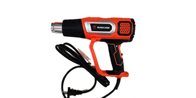 Orange and black Rudscher heat gun with power cord.
