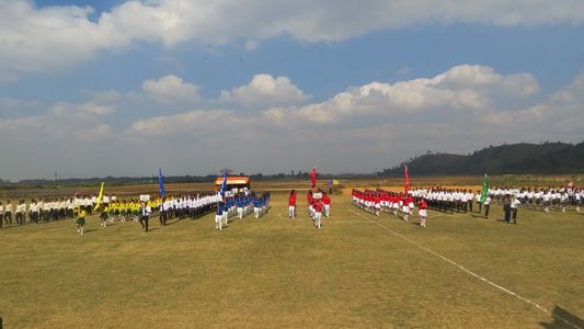 House Wise Assembly during the inauguration of Annual Sports Meet.