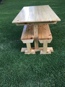 Benches fit underneath table