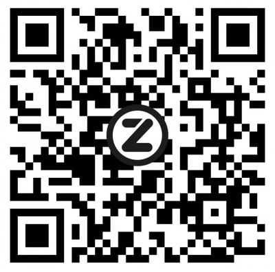 QR code with a Z logo in the center.
