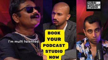 3 podcasters in dubai podcast studio