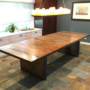 Dining table reclaimed ship wood 