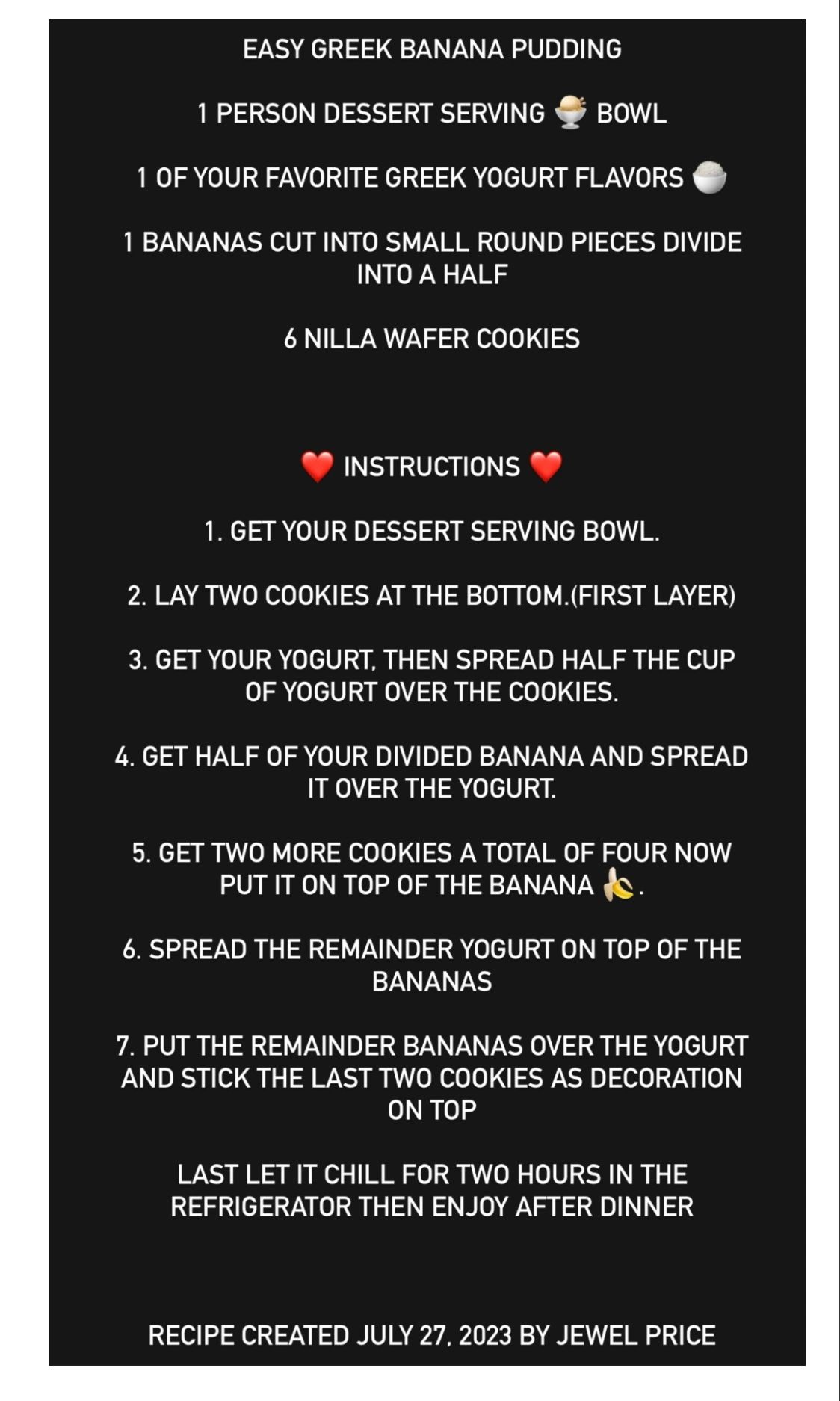 Try  a healthy alternative to the traditional Banana Pudding.